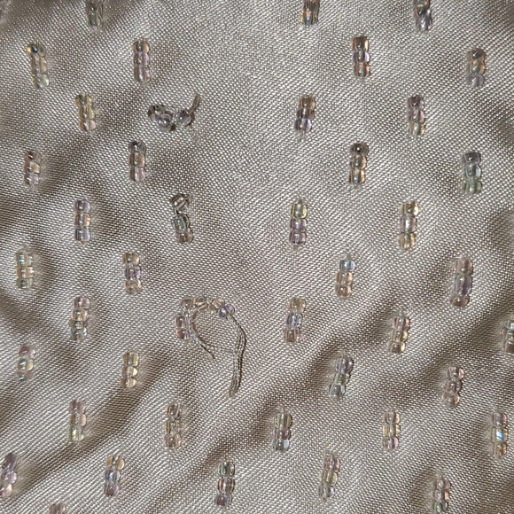 Beaded Long shoulder strap White purse - Picture 5 of 8